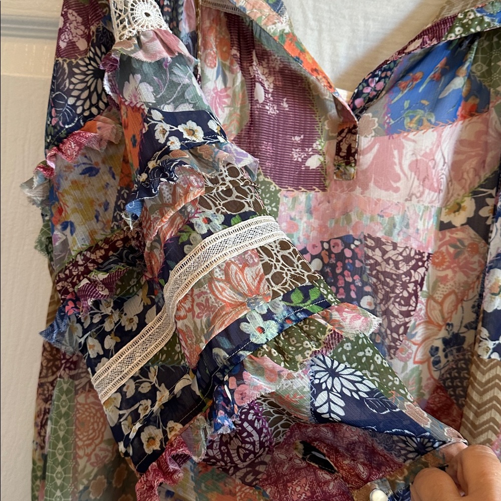 John Mark Sz L Boho Top - Picture 3 of 7